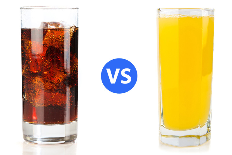 Juices contain more sugar than sodas